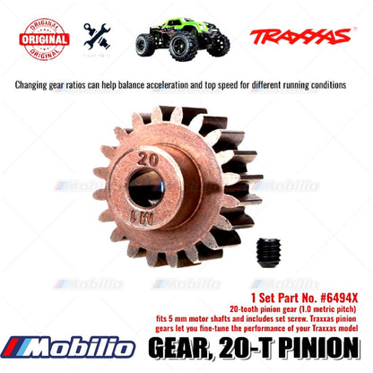Traxxas Part #6494X Gear 20-T Pinion 1.0 Metric Pitch fits 5mm Shaft for XRT X-Maxx Maxx Slash E-Revo