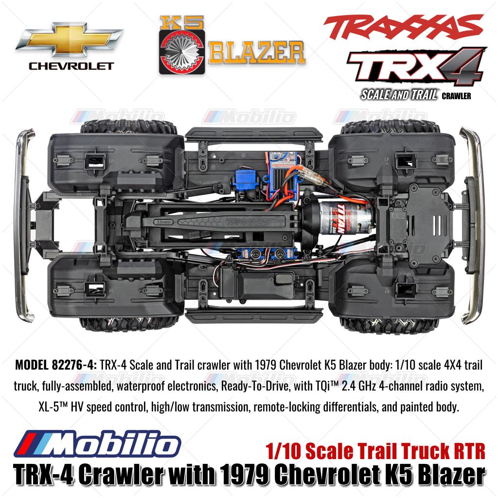 Traxxas 82276-4 TRX-4 1979 Chevrolet K5 Blazer 4X4 Skala 1/10 Truk Trail TRX4 RC Crawler Petualangan Tanpa Klip