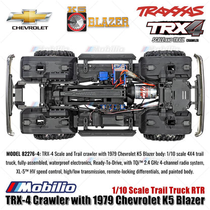 Traxxas 82276-4 TRX-4 1979 Chevrolet K5 Blazer 4X4 Skala 1/10 Truk Trail TRX4 RC Crawler Petualangan Tanpa Klip