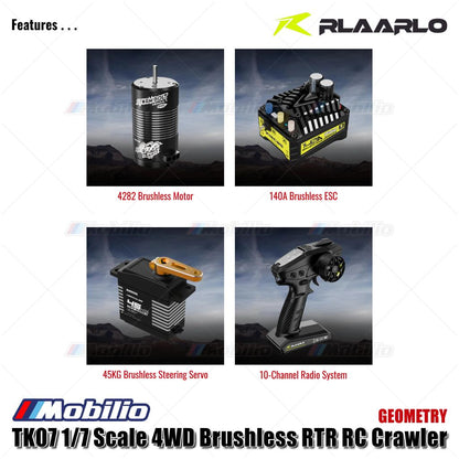 Rlaarlo TK07 Skala 1/7 4WD Brushless RTR 2.4GHz RC Crawler Adventure Off-Road Remote Control