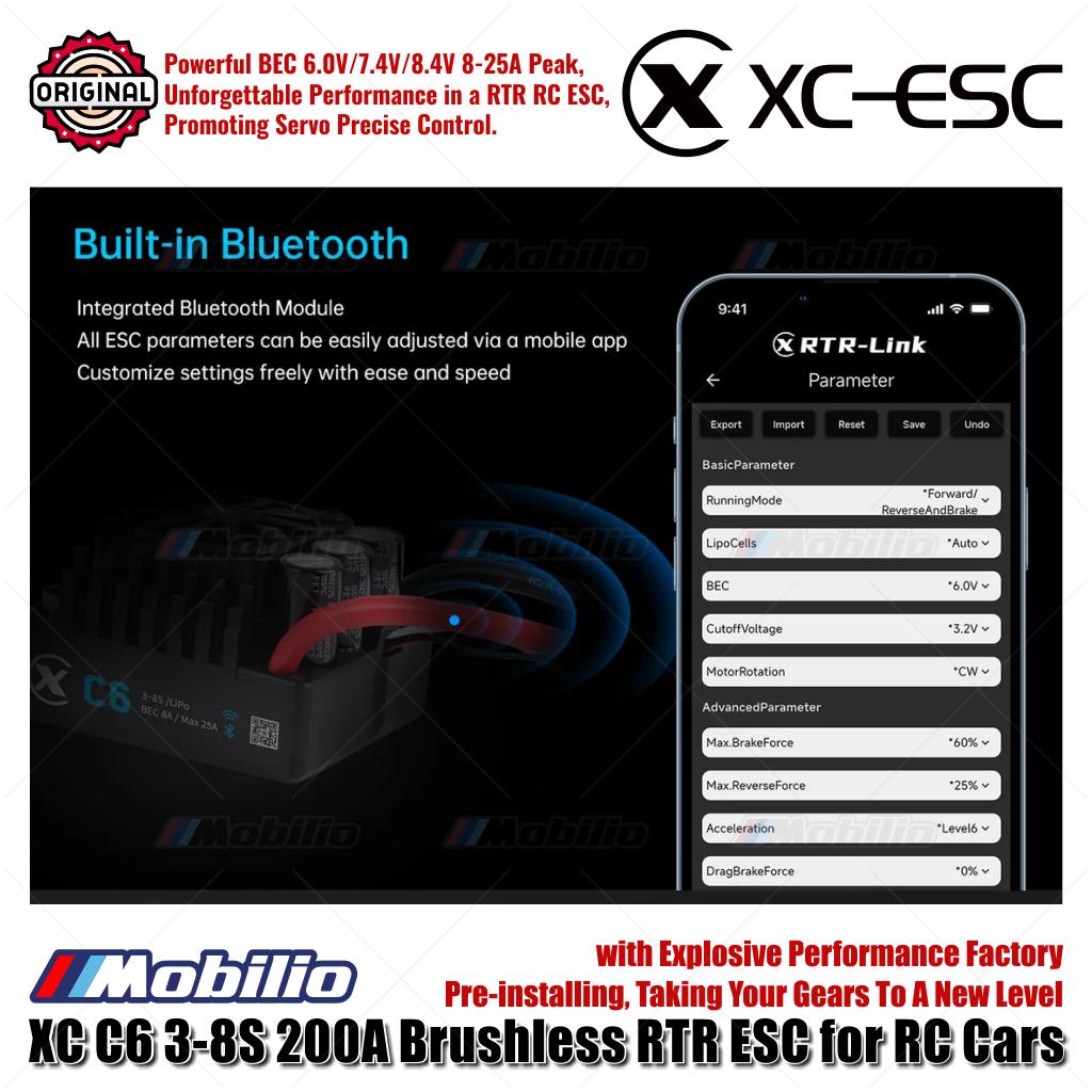 XC-ESC C6 Tanpa Sensor Brushless RTR ESC 3-8S 200A untuk Mobil RC