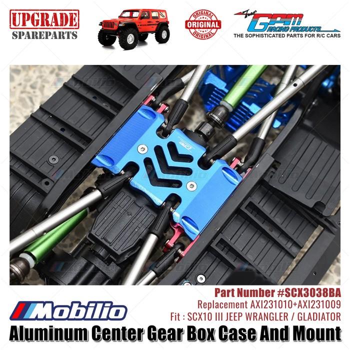 GPM Part #SCX3038BA Center Gear Box Case Skid Plate Mount Axial SCX10 III Wrangler Gladiator AXI231010 AXI231009 Replacement  Remote Control