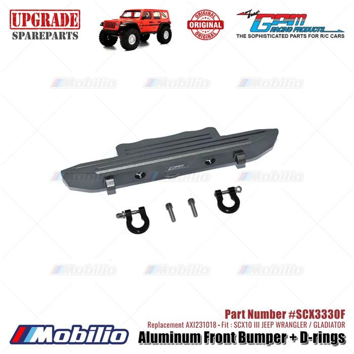 GPM Part #SCX3330F Aluminum Front Bumper + D-rings Upgrade Axial SCX10 III Jeep Wrangler - Gladiator AXI231018 Replacement Control Remote Toy
