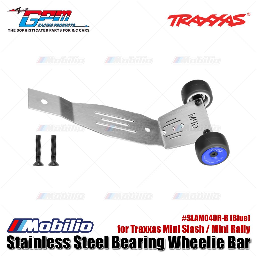 GPM Part #SLAM040R Stainless Steel Bearing Wheelie Bar for Traxxas Mini Slash / Mini Rally Upgrade