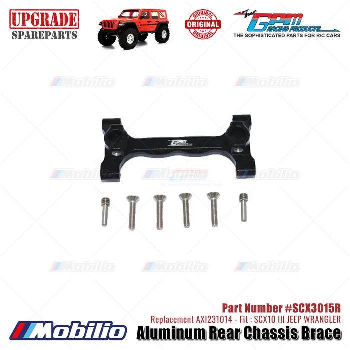 GPM Part #SCX3015R Aluminum Rear Chassis Brace Upgrade Axial SCX10 III Jeep Wrangler AXI231014 Replacement