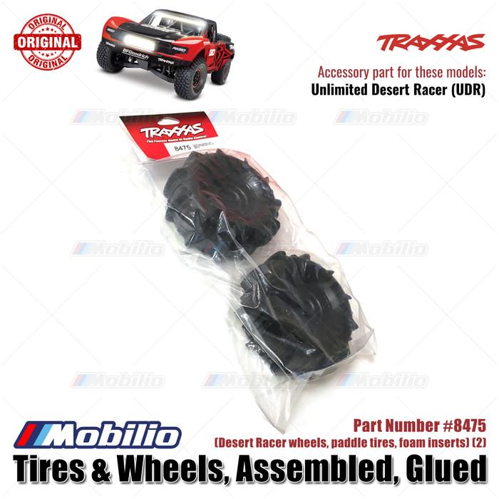 Traxxas Part #8475 Tires & Wheels Assembled Glued Desert Racer Wheels Paddle Tires Unlimited Desert Racer UDR