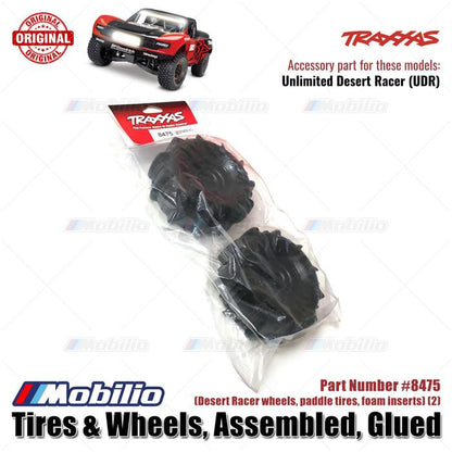 Traxxas Part #8475 Tires & Wheels Assembled Glued Desert Racer Wheels Paddle Tires Unlimited Desert Racer UDR