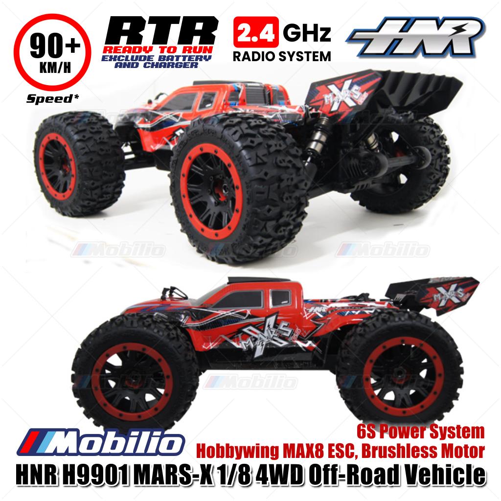 HNR H9901 MARS-X 1/8 4WD Off-Road Vehicle RC 6S Power System Hobbywing MAX8 ESC Brushless Motor RTR Remote Control
