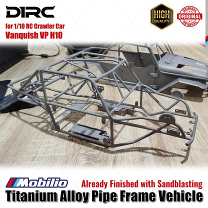 D1RC Upgrade Rangka Pipa Paduan Titanium untuk Kendaraan RC Crawler 1/10 Vanquish VP H10 dengan Sandblasting