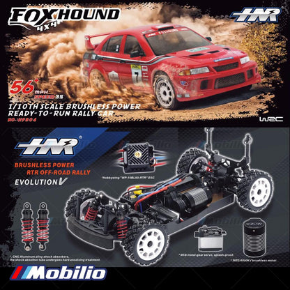 HNR H9804 FOXHOUND Lancer 1/10 RC Rally Racing Vehicle Brushless Power Remote Control Car RTR
