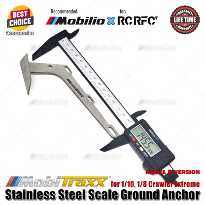 MobiTraxx Stainless Steel Scale Ground Anchor for 1/10 1/8 Crawler Extreme Recommended for RCRFC