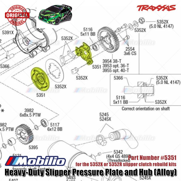 Traxxas Part #5351 Heavy-Duty Slipper Pressure Plate and Hub Alloy for RC Ford Raptor Rustler Stampede