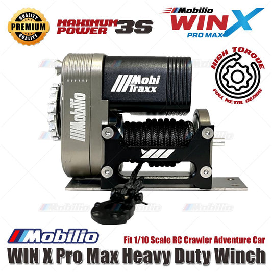 Mobilio WIN X Pro Max Heavy Duty Winch Fit 1/10 Scale RC Crawler Adventure Car