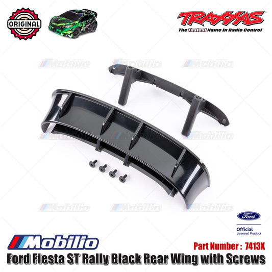 Traxxas Part #7413X Ford Fiesta ST Rally Black Rear Wing with Screws