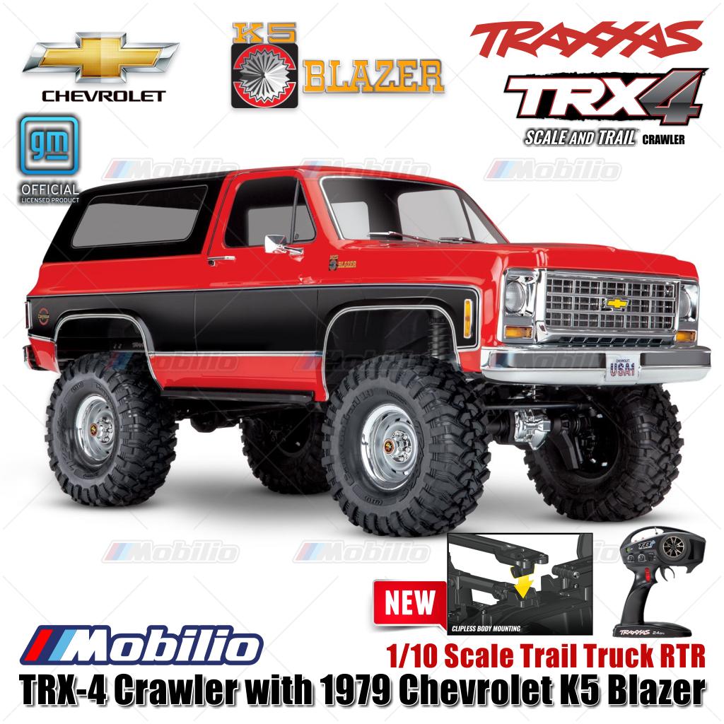 Traxxas 82276-4 TRX-4 1979 Chevrolet K5 Blazer 4X4 Skala 1/10 Truk Trail TRX4 RC Crawler Petualangan Tanpa Klip