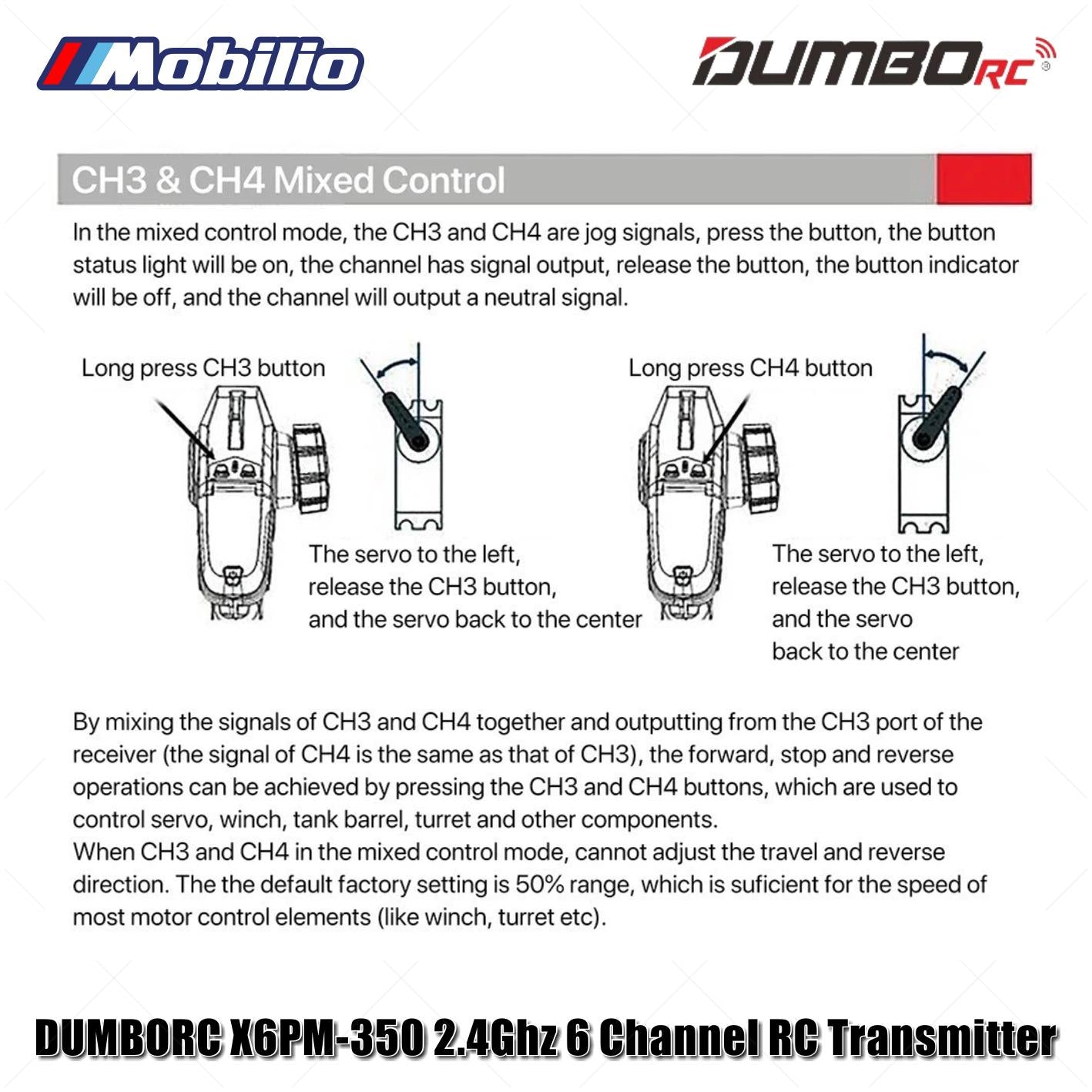 Dumborc X6PM-350 2.4GHz 6CH Radio Transmitter RC with P6F P6FG Receiver for RC Vehicle Car Boat Tank Model Parts Portable Remote Controller
