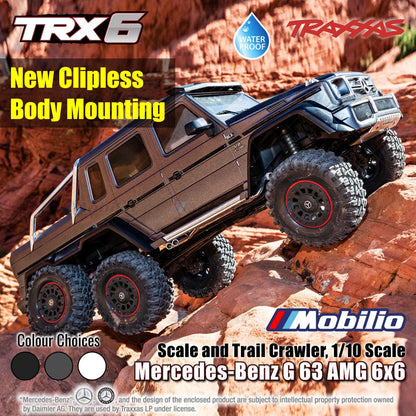 Traxxas TRX-6 G63 AMG 6x6 RTR RC Car Crawler Adventure 1/10 Scale TRX6 Ready New Clipless Body Mounting LED Light Kit Waterproof Speed Control