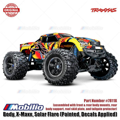 Traxxas Part #7811X Body X-Maxx Solar Flare Painted Decals Applied Ready to Mount