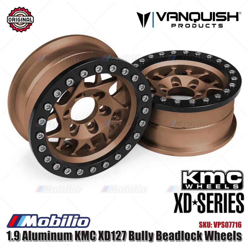 Vanquish Products 1.9 Aluminum KMC XD127 Bully Beadlock Wheels #VPS07716 (Bronze)