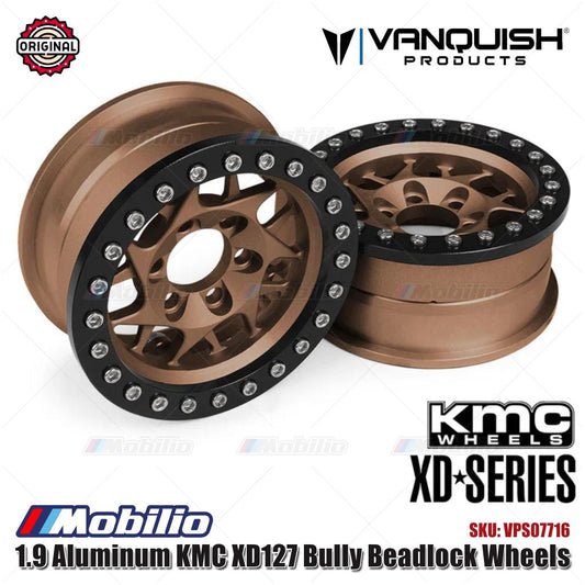 Vanquish Products 1.9 Aluminum KMC XD127 Bully Beadlock Wheels #VPS07716 (Bronze)