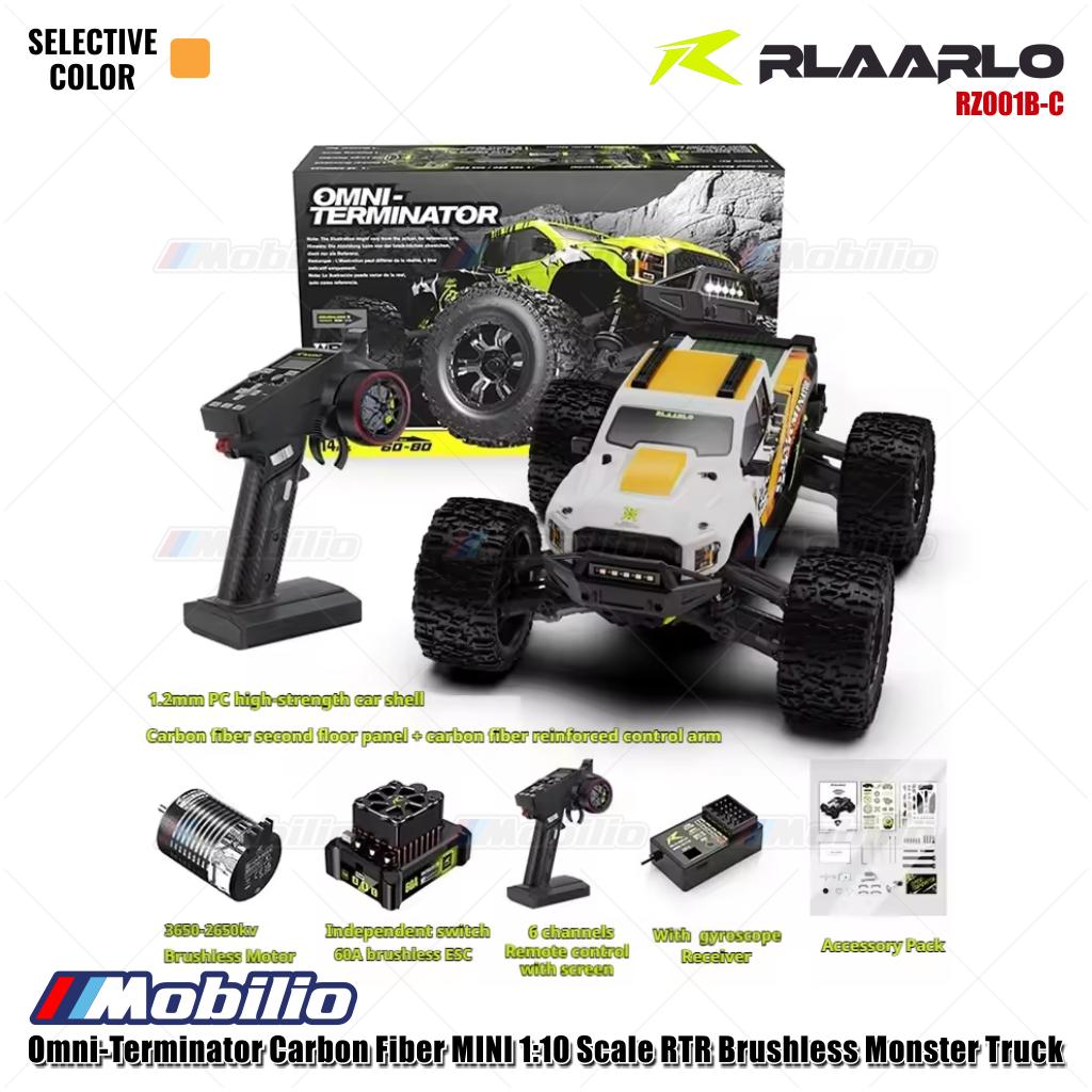 Rlaarlo Omni-Terminator Carbon Fiber MINI Skala 1:10 RTR Brushless Monster Truck Versi V2 RZ001B-C RZ001O-C RZ001Y-C