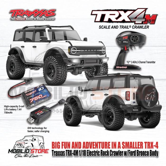 Traxxas 97074-1 TRX-4M 1/18 Electric Mini Crawler dengan Bodi Ford Bronco Tanpa Klip