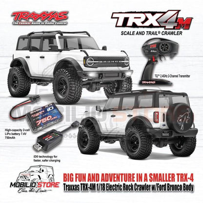 Traxxas 97074-1 TRX-4M 1/18 Electric Mini Crawler dengan Bodi Ford Bronco Tanpa Klip