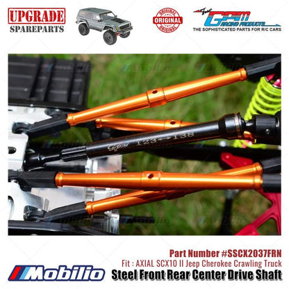 GPM Part #SSCX2037FRN Steel Front Rear Center Drive Shaft Upgrade Axial SCX10 II Crawler Adventure