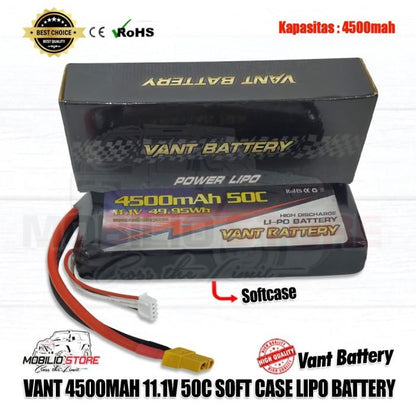Baterai Lipo Vant 3S 11.1 Volt 4500 mAh 50C Baterai RC Lithium Polimer