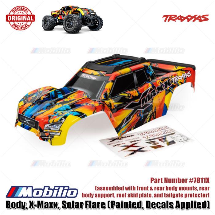 Traxxas Part #7811X Body X-Maxx Solar Flare Painted Decals Applied Ready to Mount