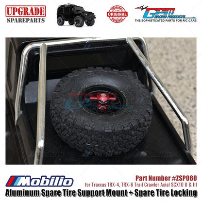 GPM Part #ZSP060 Aluminum Spare Tire Support Mount and Spare Tire Locking for 1/10 Crawlers RC Traxxas TRX4 Axial SCX10