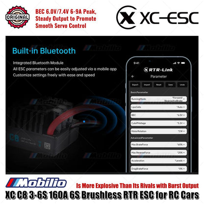 XC-ESC C8 6S Brushless Sensorless RTR ESC 3-6S 160A untuk Mobil RC