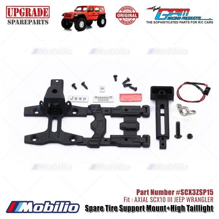 GPM Part #SCX3ZSP15 Spare Tire Support Mount High Taillight Accessories Axial SCX10 III Jeep Wrangler