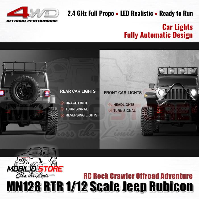 MN128 RTR 1/12 Scale Jeep Rubicon RC Rock Crawler Offroad Adventure