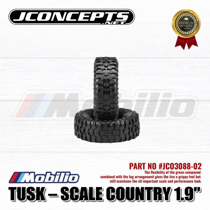 Jconcepts Part #JCO3088-02 1.9 Tusk Scale Country Class 1 Crawler Tires 2Pcs 100mm Green