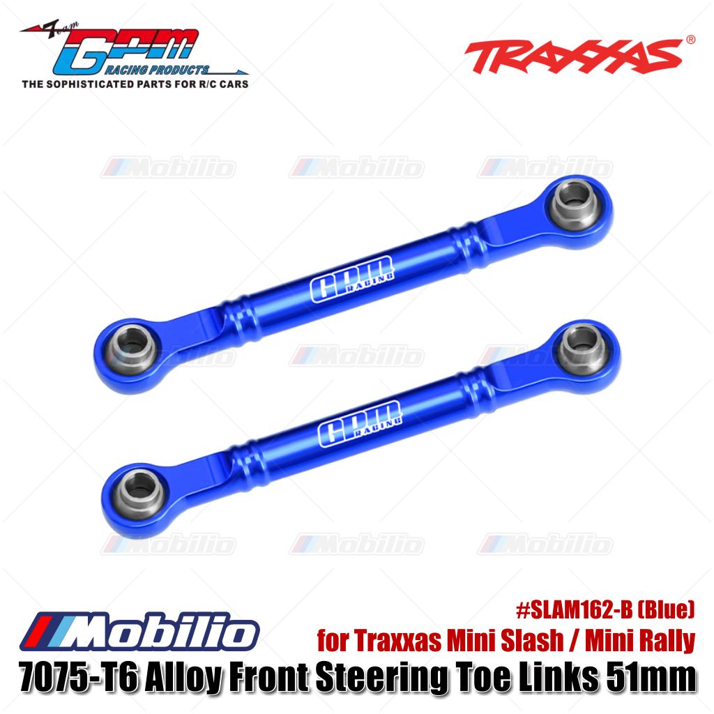 GPM Part #SLAM162-B (Blue) / #SLAM162-OR (Orange) 7075-T6 Alloy Front Steering Toe Links 51mm for Traxxas Mini Slash / Mini Rally Upgrade