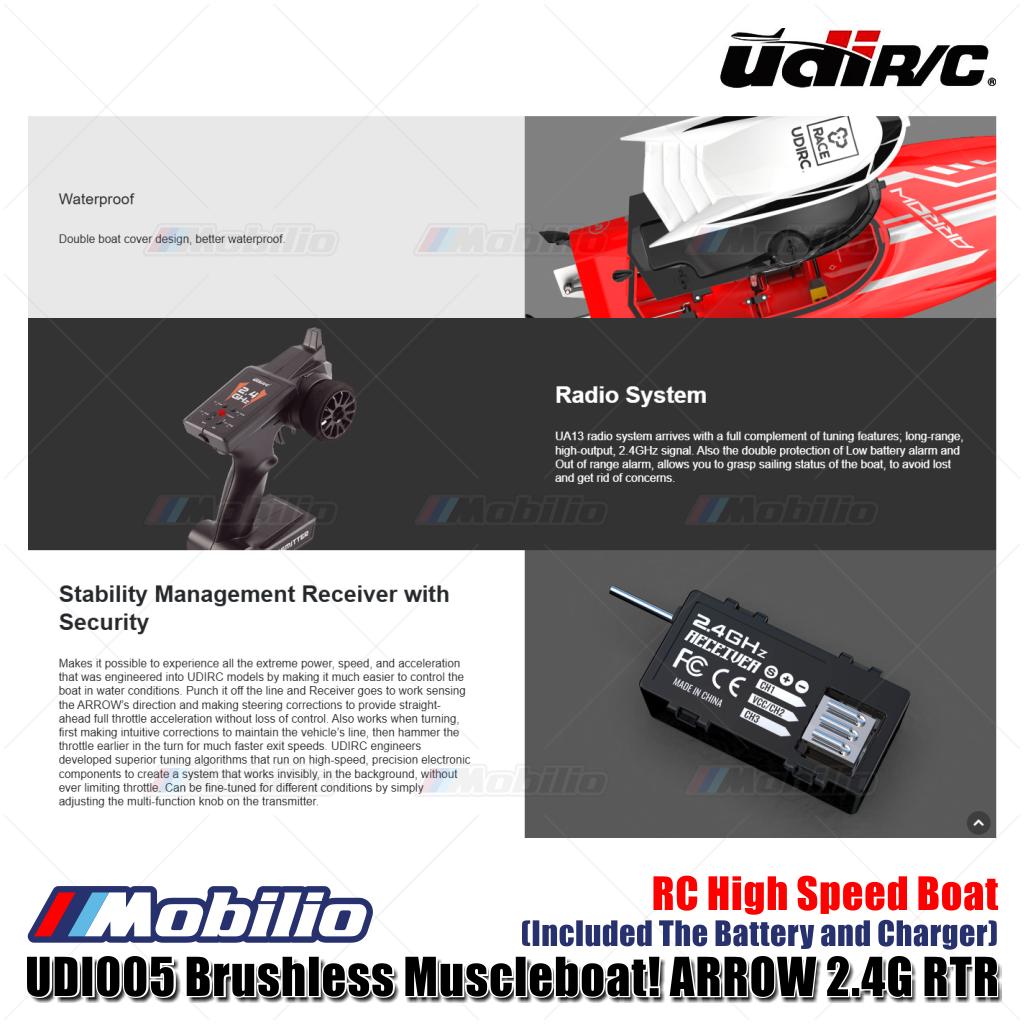 UDIR/C UDI005 Brushless Muscleboat! ARROW 2.4G RC High Speed Boat RTR