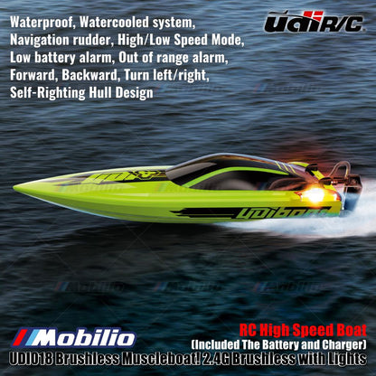 UDIR/C UDI018 Brushless Muscleboat! 2.4G Brushless with Lights RC High Speed Boat RTR