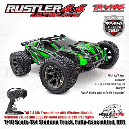 Traxxas Rustler 4X4 Ultimate 1/10 Scale 4X4 Stadium Truck VXL TQi RTR