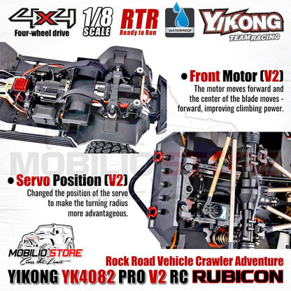 Yikong YK4082 Pro V2 1/8 RC Rock Road Vehicle Crawler Adventure RTR