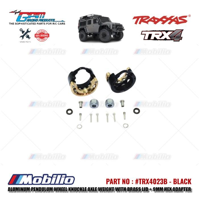 GPM Part #TRX4023B Aluminum Pendulum Wheel Knuckle Axle Weight Brass Lid 9mm Hex Adapter Traxxas TRX-4 TRX-6 Trail Crawler