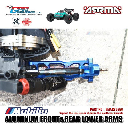 GPM Part #MAKS5556 Aluminum Front and Rear Lower Arms Set Arrma Kraton 4X4 4S BLX Monster Truck