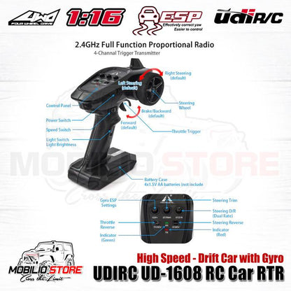 UDIR/C UD-1608 4WD 1/16 Racing Drift Rally Touring RC Car 2.4 GHz RTR