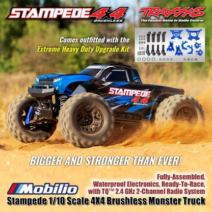 Traxxas 67154-4 Stampede BL-2S Truk Monster 4X4 Brushless Skala 1/10 Rakitan Lengkap Tahan Air RTR