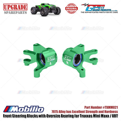 GPM Part #TXMM021 7075 Alloy Front Steering Blocks with Oversize Bearing for RC Traxxas Mini Maxx / Mini XRT