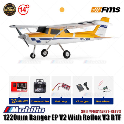 FMS 1220mm Ranger EP V2 Dengan Reflex V3 RTF Siap Terbang #FMS147RGN-REFV3 Pesawat RC Aeromodeling