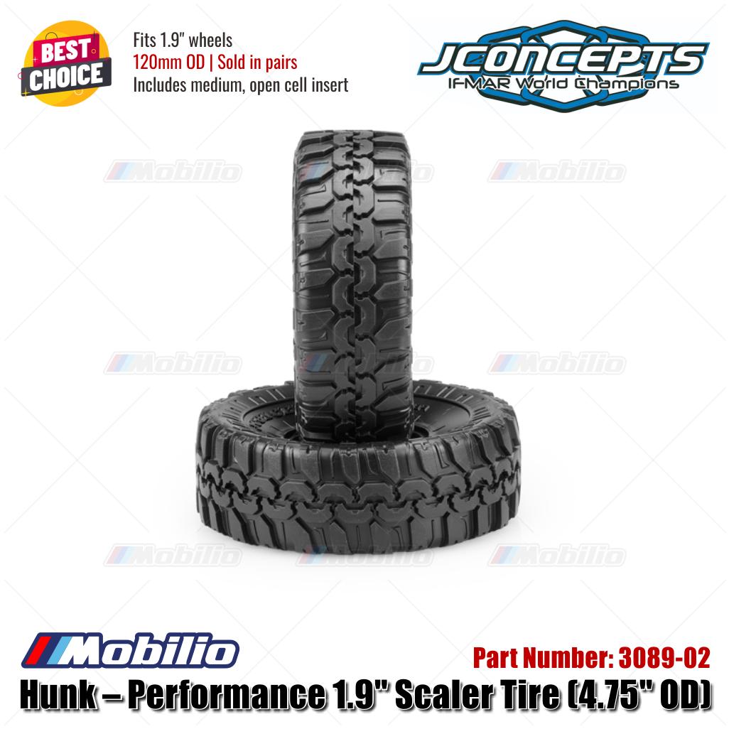 JConcepts #3089-02 Hunk – Performance 1.9" Scaler Tire (4.75" OD) Fits 1.9" Wheels