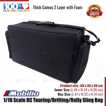 Tas Selempang Reli Drifting Touring RC Skala 1/10 dengan 2 Kotak Dalam Muat 2 Mobil