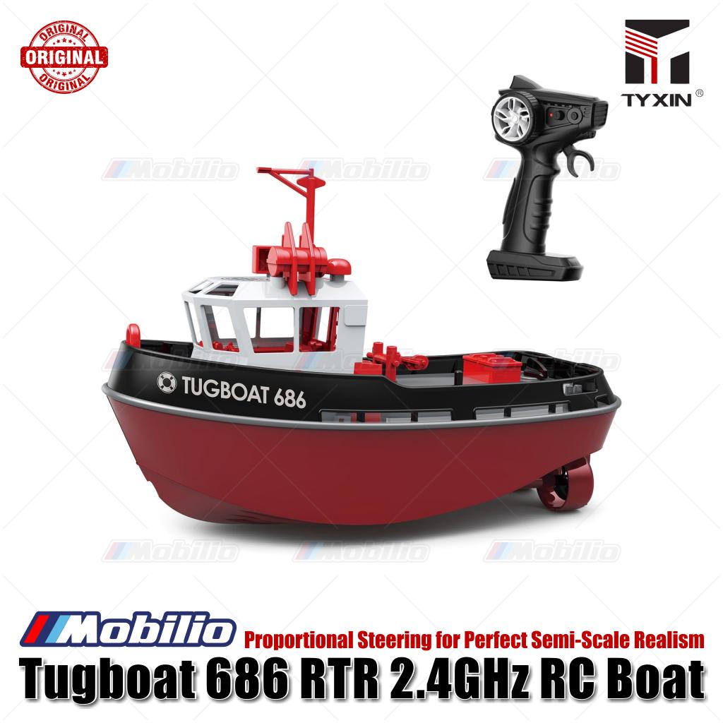 Tugboat TX686 RTR 2.4GHz 1/72 RC Boat Proportional Steering for Perfect Semi-Scale Realism