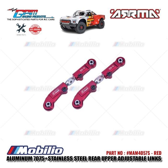 GPM Part #MAM4057S Aluminum and Stainless Steel Rear Upper Adjustable Links Arrma 1/8 Mojave 4X4 4S BLX Desert Truck  Remote Control